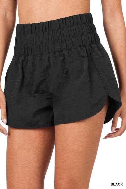 ZENANA Windbreaker Smocked Waistband Running Shorts, 7 Colors - SwagglyLife Home & Fashion