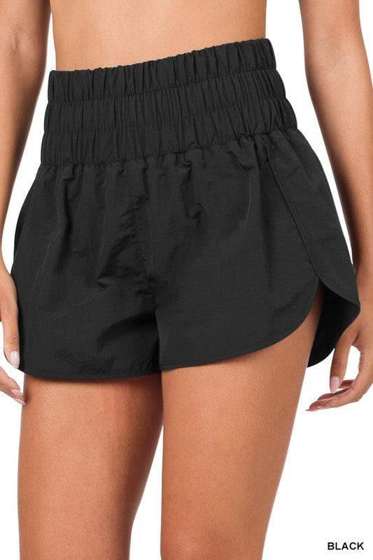 ZENANA Windbreaker Smocked Waistband Running Shorts, 7 Colors - SwagglyLife Home & Fashion