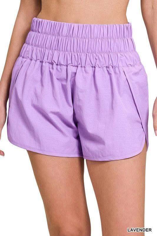 ZENANA Windbreaker Smocked Waistband Running Shorts, 7 Colors - SwagglyLife Home & Fashion