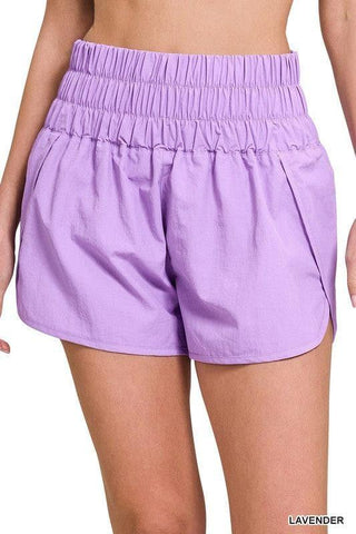 ZENANA Windbreaker Smocked Waistband Running Shorts, 7 Colors - SwagglyLife Home & Fashion