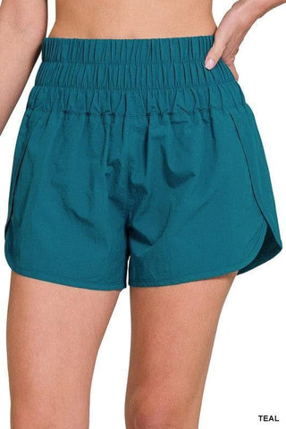 ZENANA Windbreaker Smocked Waistband Running Shorts, 7 Colors - SwagglyLife Home & Fashion