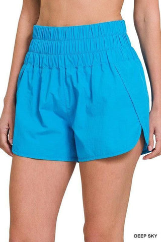 ZENANA Windbreaker Smocked Waistband Running Shorts, 7 Colors - SwagglyLife Home & Fashion