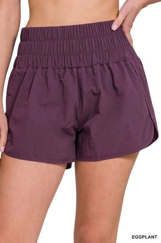 ZENANA Windbreaker Smocked Waistband Running Shorts, 7 Colors - SwagglyLife Home & Fashion