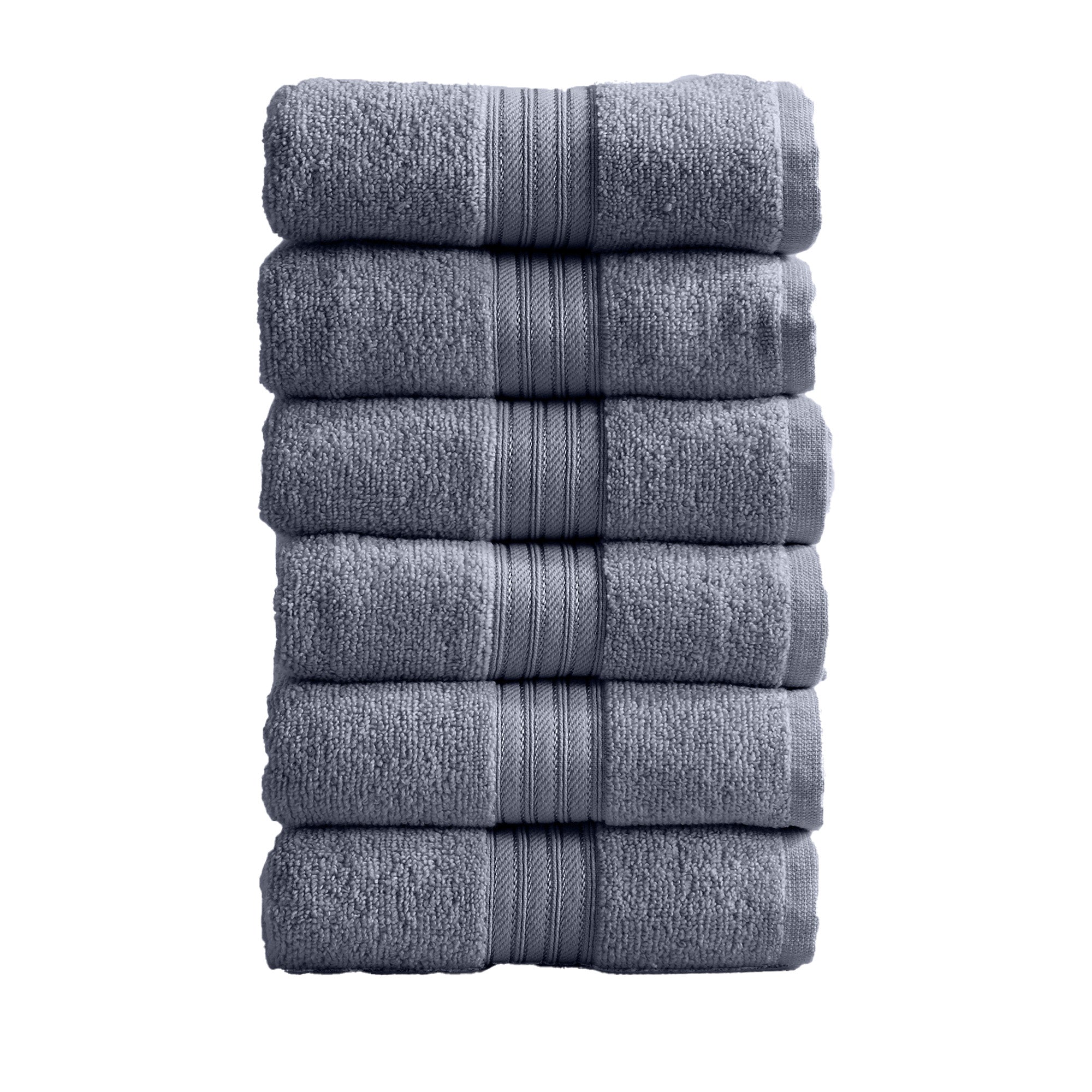 Cotton Terry Bath Towel Set - Cooper Collection in Hand Towel (Pack of 6) Chambray Blue - photo