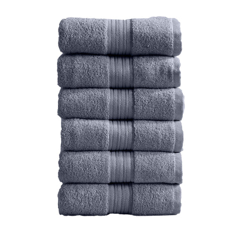 Cotton Terry Bath Towel Set - Cooper Collection in Hand Towel (Pack of 6) Chambray Blue - photo