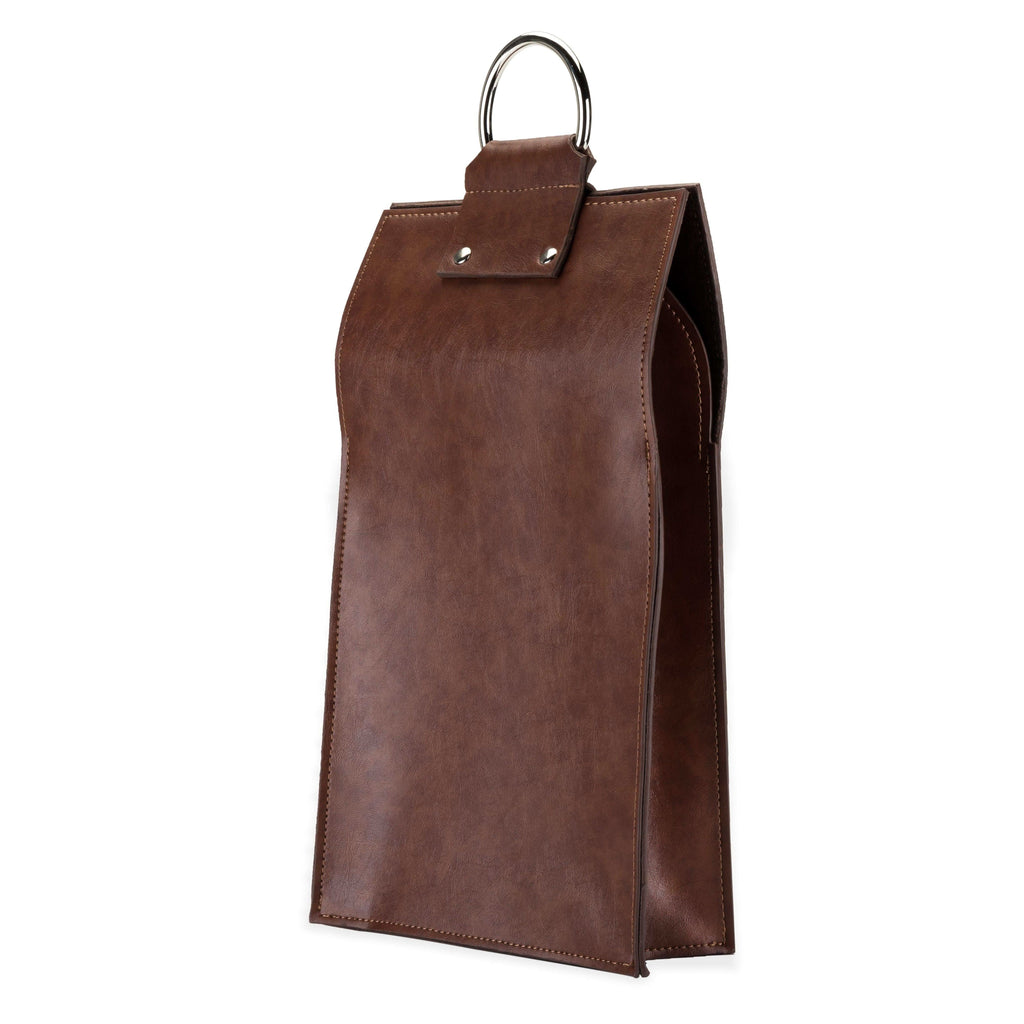 Viski Faux Leather Double-Bottle Wine Tote - SwagglyLife Home & Fashion