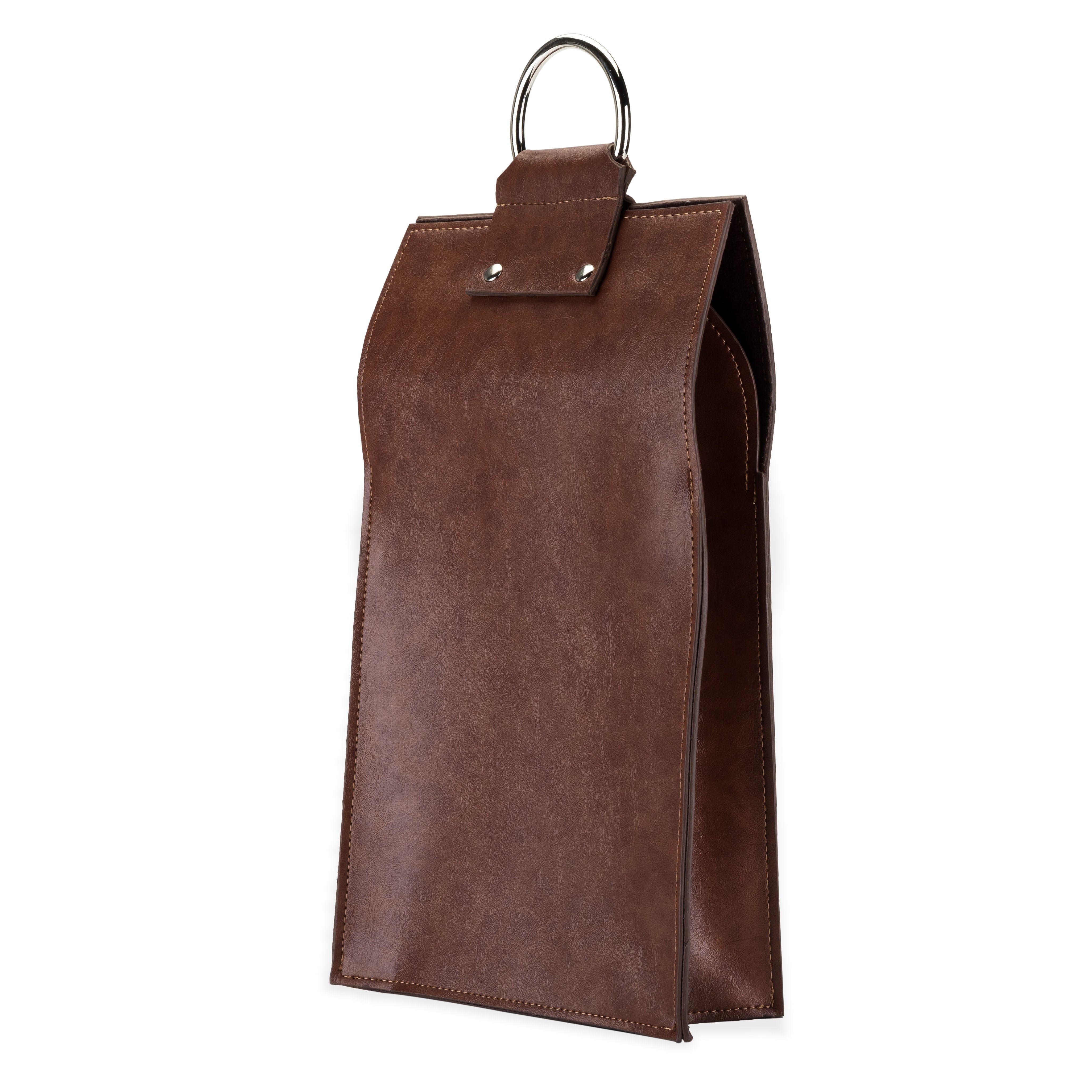 Faux Leather Double-Bottle Wine Tote in Default Title - product_type::fabric_bags photo