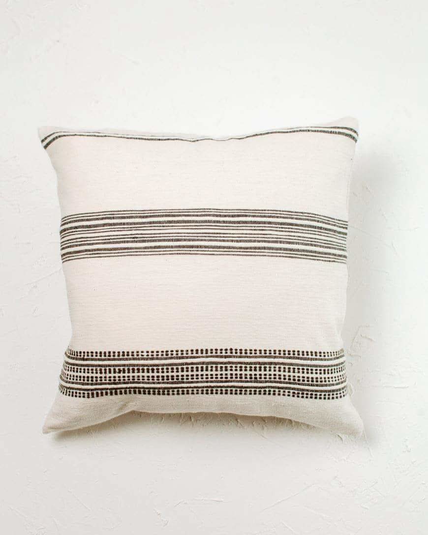 18" Aden Throw Pillow Cover - Natural with Grey - SwagglyLife Home & Fashion