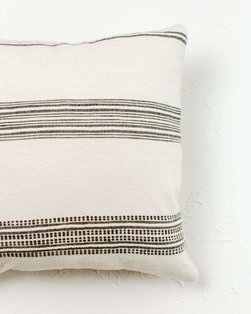 18" Aden Throw Pillow Cover - Natural with Grey - SwagglyLife Home & Fashion