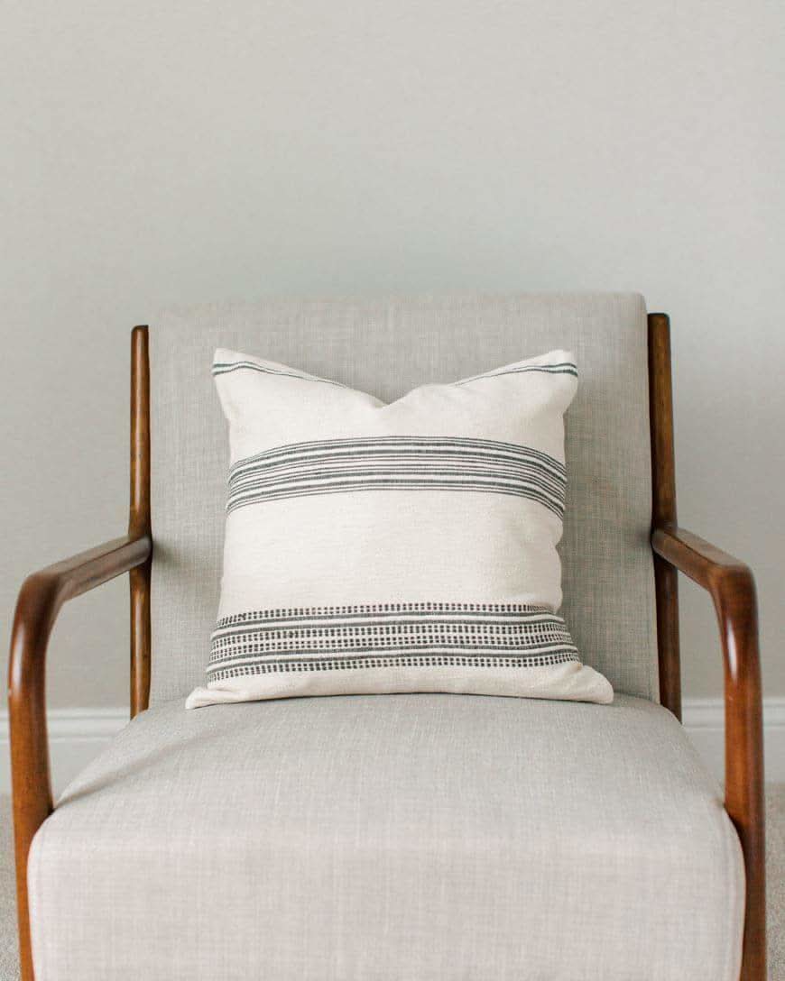 18" Aden Throw Pillow Cover - Natural with Grey - SwagglyLife Home & Fashion