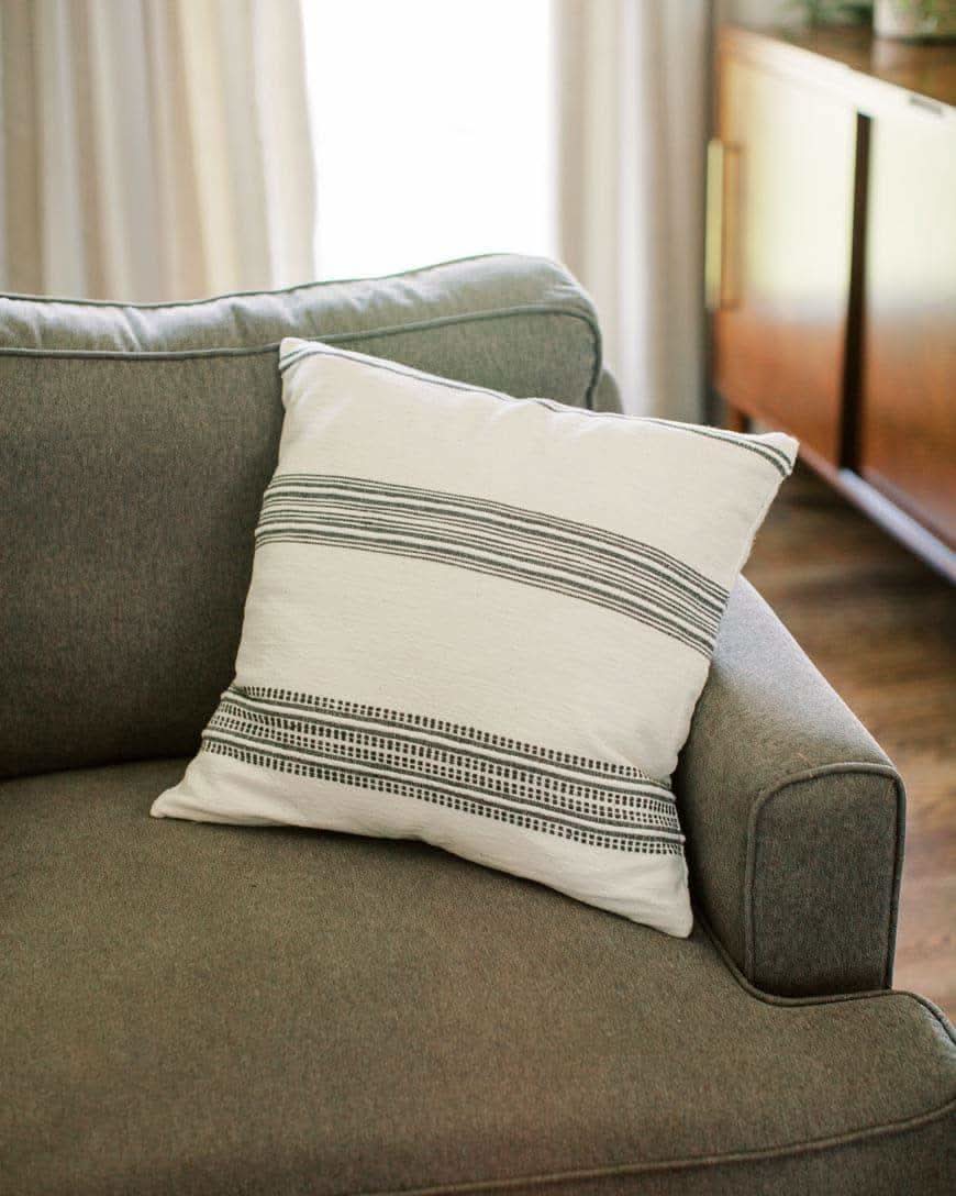 18" Aden Throw Pillow Cover - Natural with Grey - SwagglyLife Home & Fashion