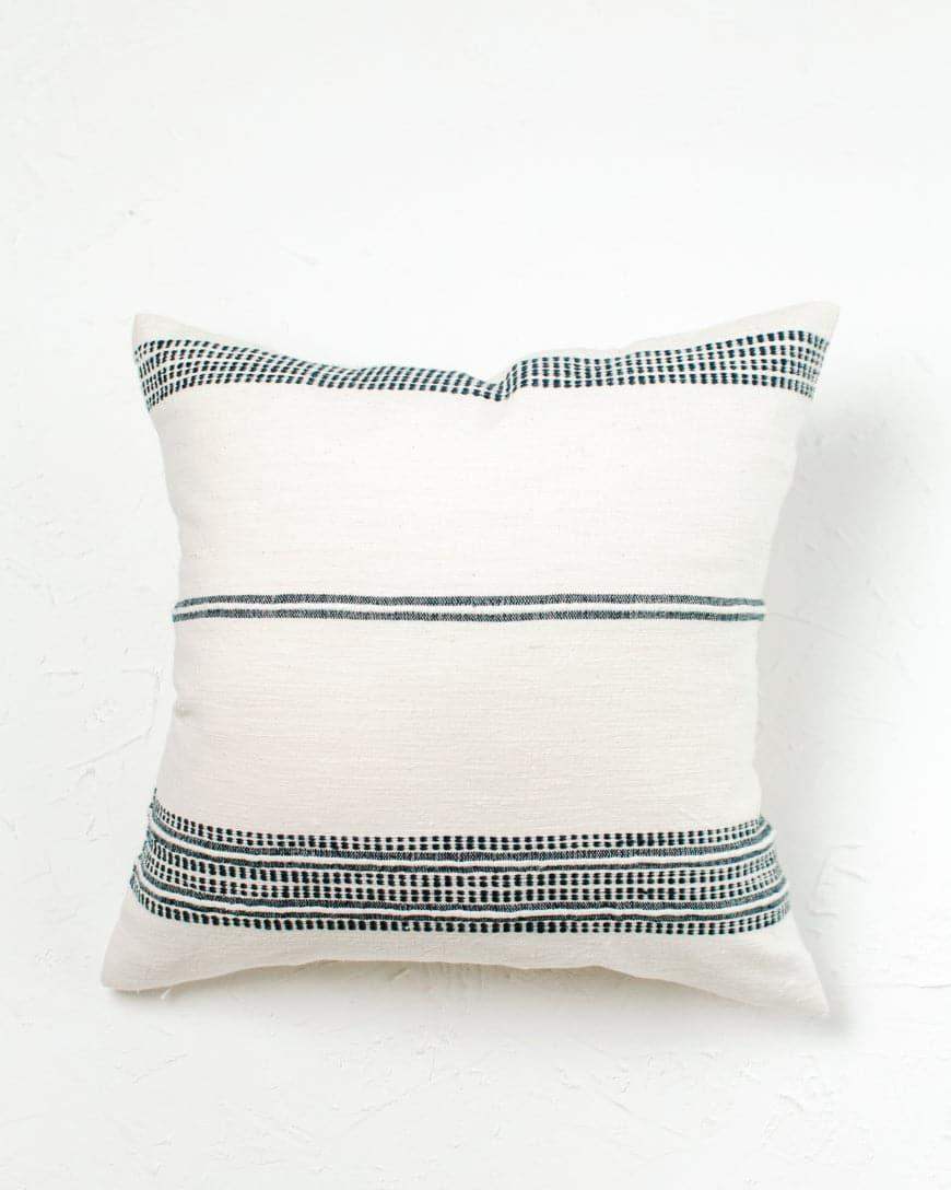 18" Aden Throw Pillow Cover - Natural with Navy - SwagglyLife Home & Fashion