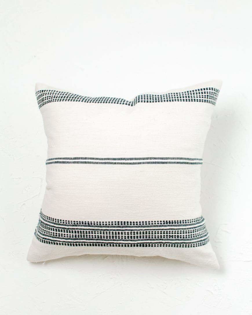 18" Aden Throw Pillow Cover - Natural with Navy - SwagglyLife Home & Fashion