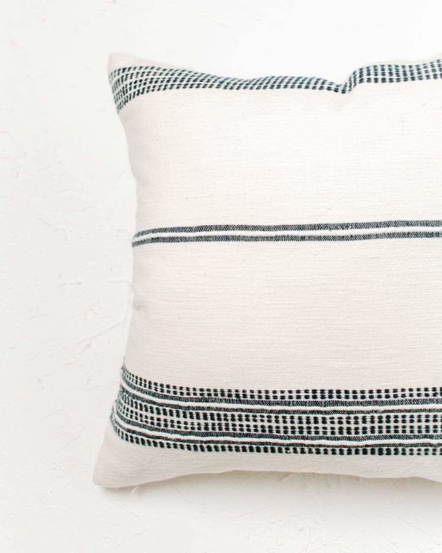 18" Aden Throw Pillow Cover - Natural with Navy - SwagglyLife Home & Fashion