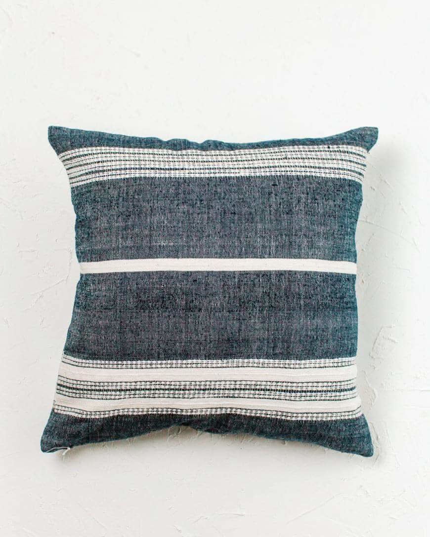 18" Aden Throw Pillow Cover - Navy with Natural - SwagglyLife Home & Fashion