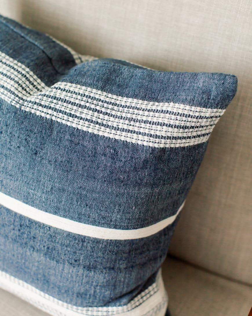 18" Aden Throw Pillow Cover - Navy with Natural - SwagglyLife Home & Fashion