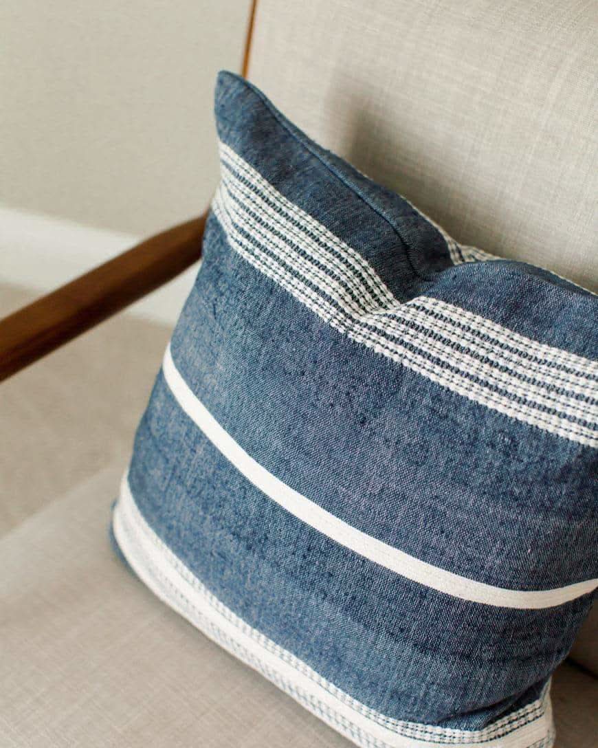 18" Aden Throw Pillow Cover - Navy with Natural - SwagglyLife Home & Fashion