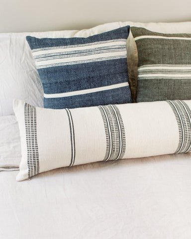 18" Aden Throw Pillow Cover - Navy with Natural - SwagglyLife Home & Fashion