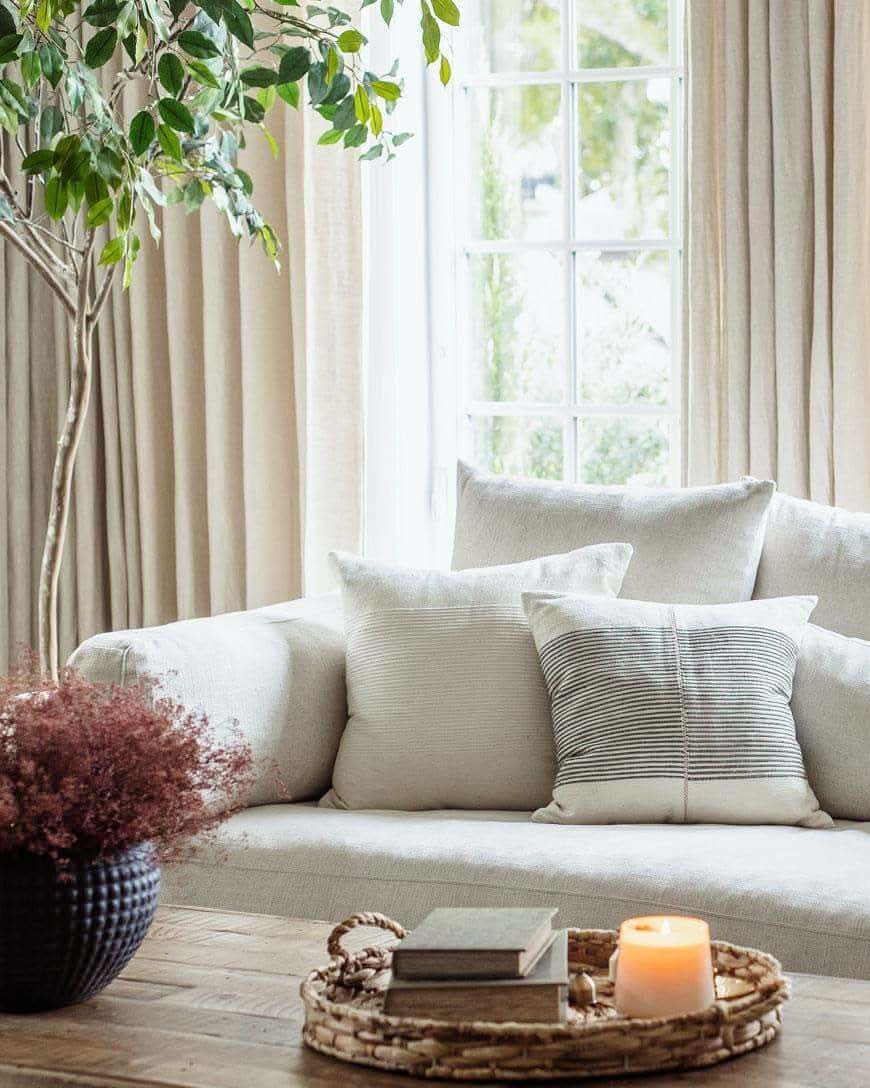 18" Riviera Hand-Stitch Throw Pillow Cover - Natural - SwagglyLife Home & Fashion