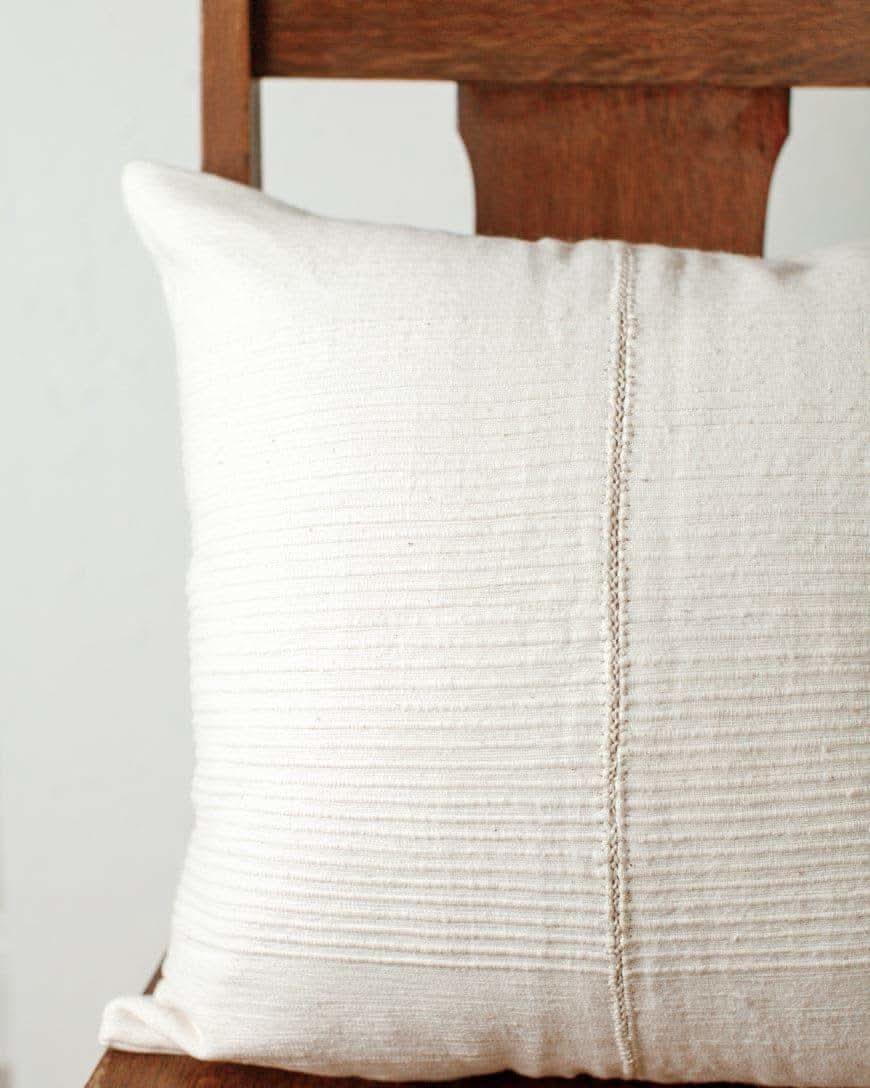 18" Riviera Hand-Stitch Throw Pillow Cover - Natural - SwagglyLife Home & Fashion