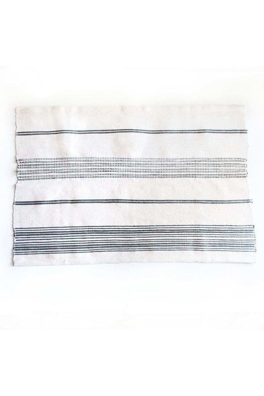 Aden Cotton Bath Mat in Natural with Grey - Bath Mats & Rugs photo