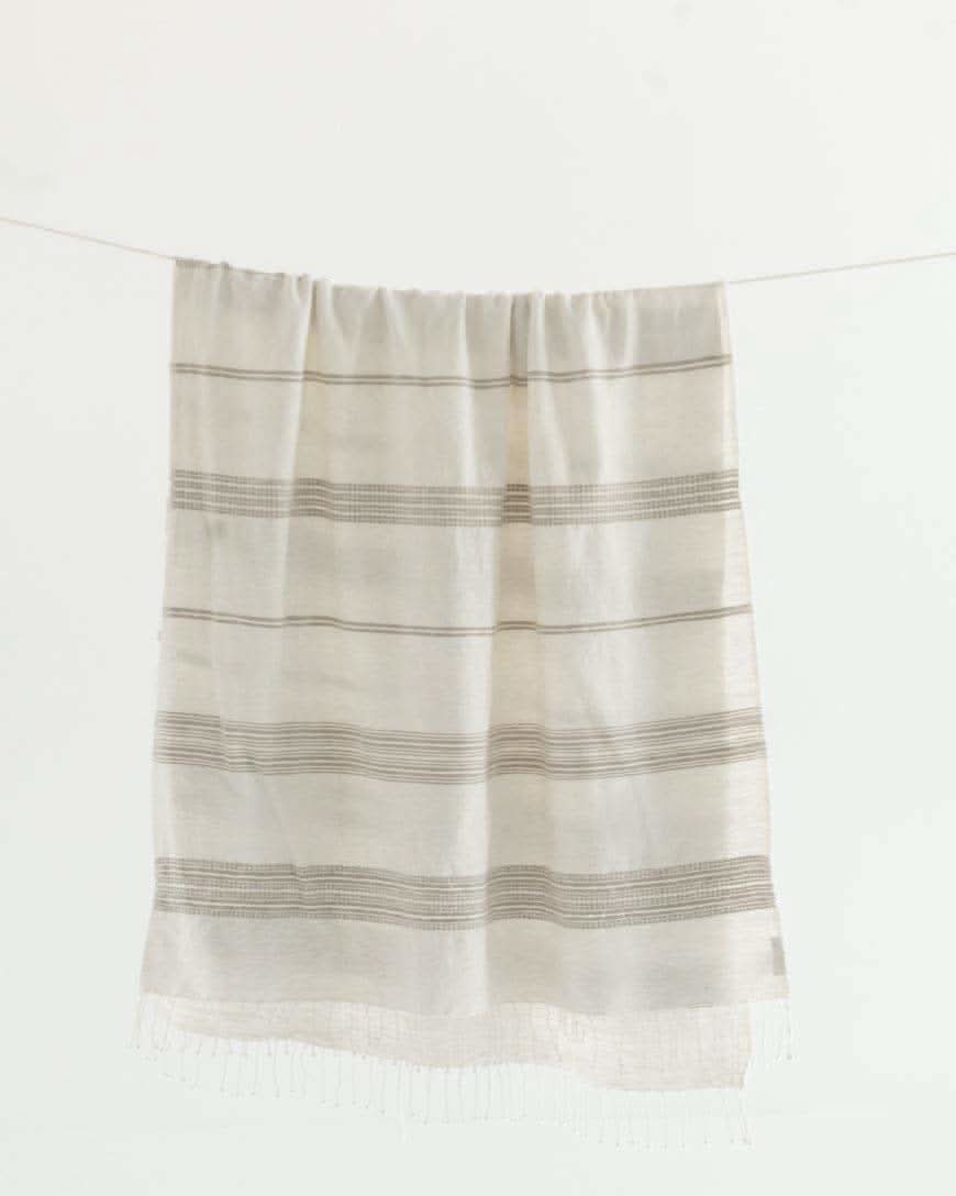 Aden Cotton Bath Towel - Natural with Stone