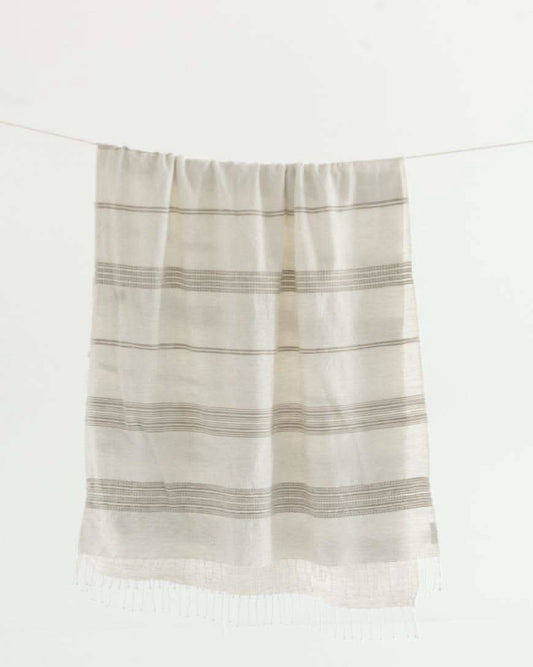 Aden Cotton Bath Towel - Natural with Stone