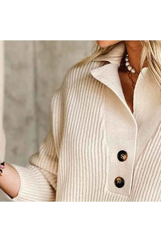 Alice Collared Neck Rib-Knit Top in - Shirts & Tops photo