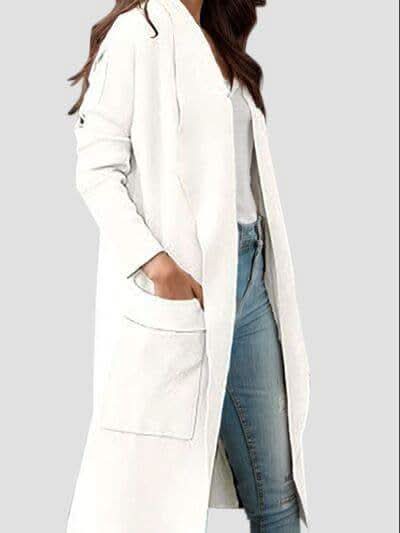 Angie Open Front Dropped Shoulder Outerwear - SwagglyLife Home & Fashion