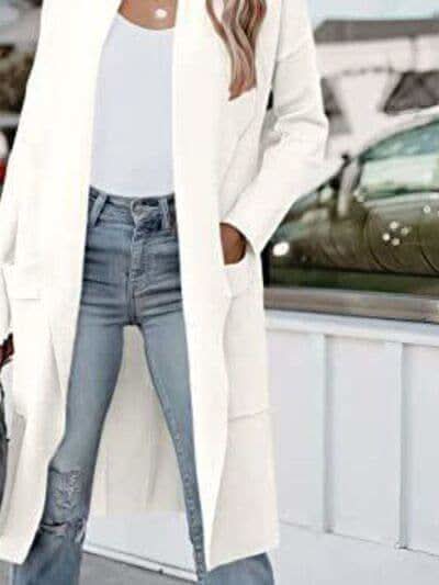 Angie Open Front Dropped Shoulder Outerwear - SwagglyLife Home & Fashion