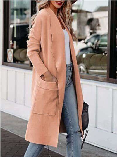 Angie Open Front Dropped Shoulder Outerwear - SwagglyLife Home & Fashion