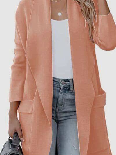 Angie Open Front Dropped Shoulder Outerwear - SwagglyLife Home & Fashion