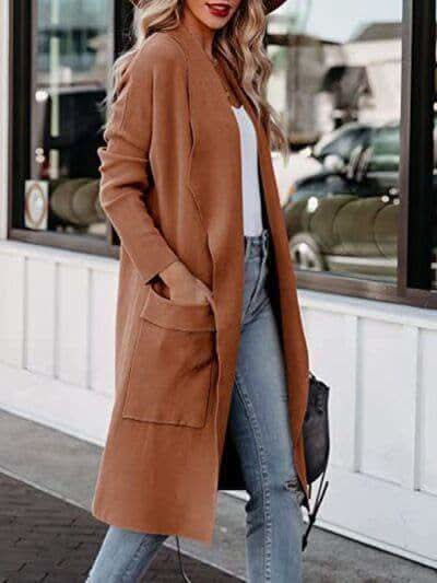 Angie Open Front Dropped Shoulder Outerwear in - Coats & Jackets photo