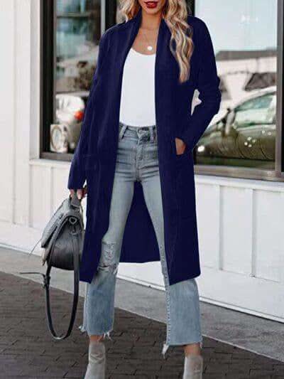 Angie Open Front Dropped Shoulder Outerwear - SwagglyLife Home & Fashion