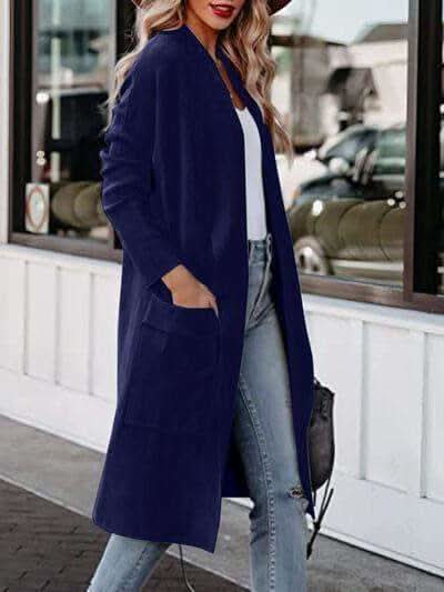 Angie Open Front Dropped Shoulder Outerwear - SwagglyLife Home & Fashion