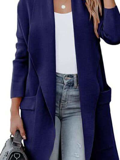 Angie Open Front Dropped Shoulder Outerwear - SwagglyLife Home & Fashion
