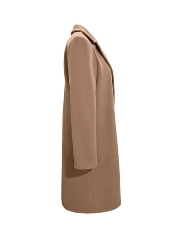 Ava Collared Neck Button Up Long Sleeve Coat - SwagglyLife Home & Fashion
