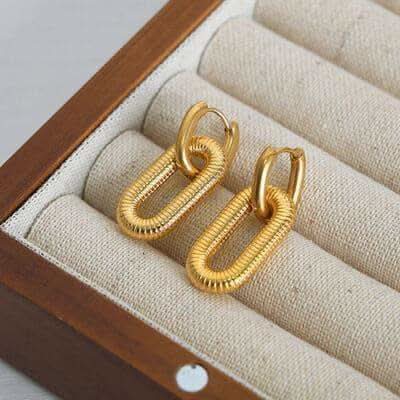 Blaire Titanium steel Dangle Earrings in Gold One Size - Earrings photo