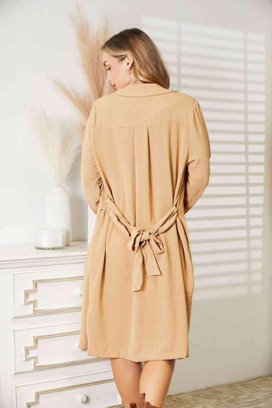 Culture Code Tied Trench Coat with Pockets in - photo
