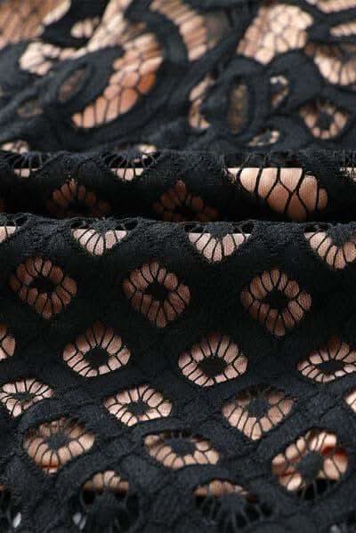 Off-Shoulder Long Sleeve Lace Dress - SwagglyLife Home & Fashion