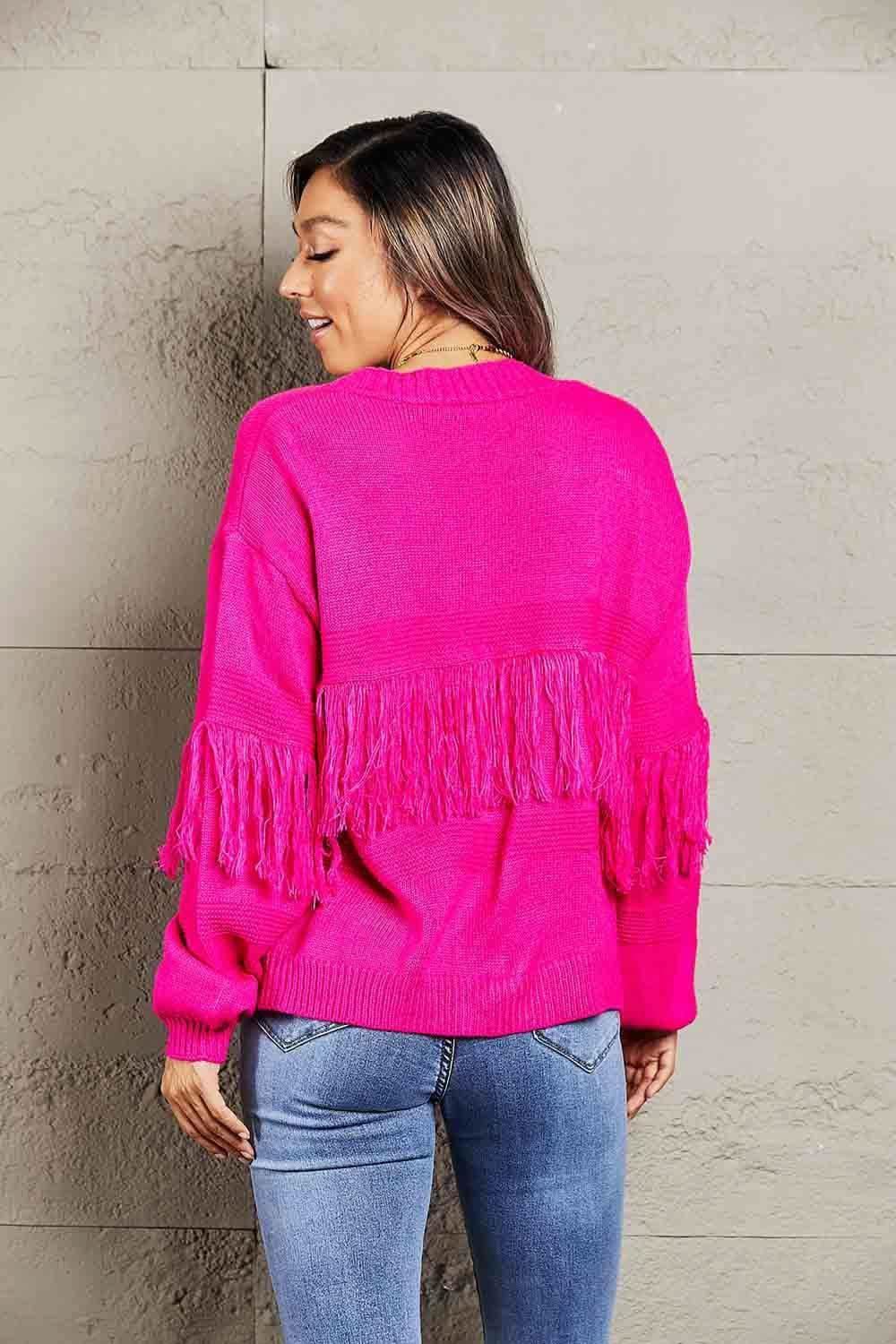 Double Take Fringe Trim Open Front Cardigan, 2 Colors - SwagglyLife Home & Fashion
