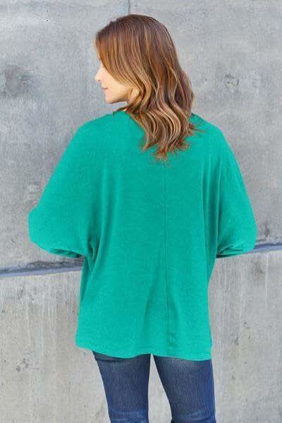 Double Take Full Size Round Neck Long Sleeve T-Shirt - SwagglyLife Home & Fashion