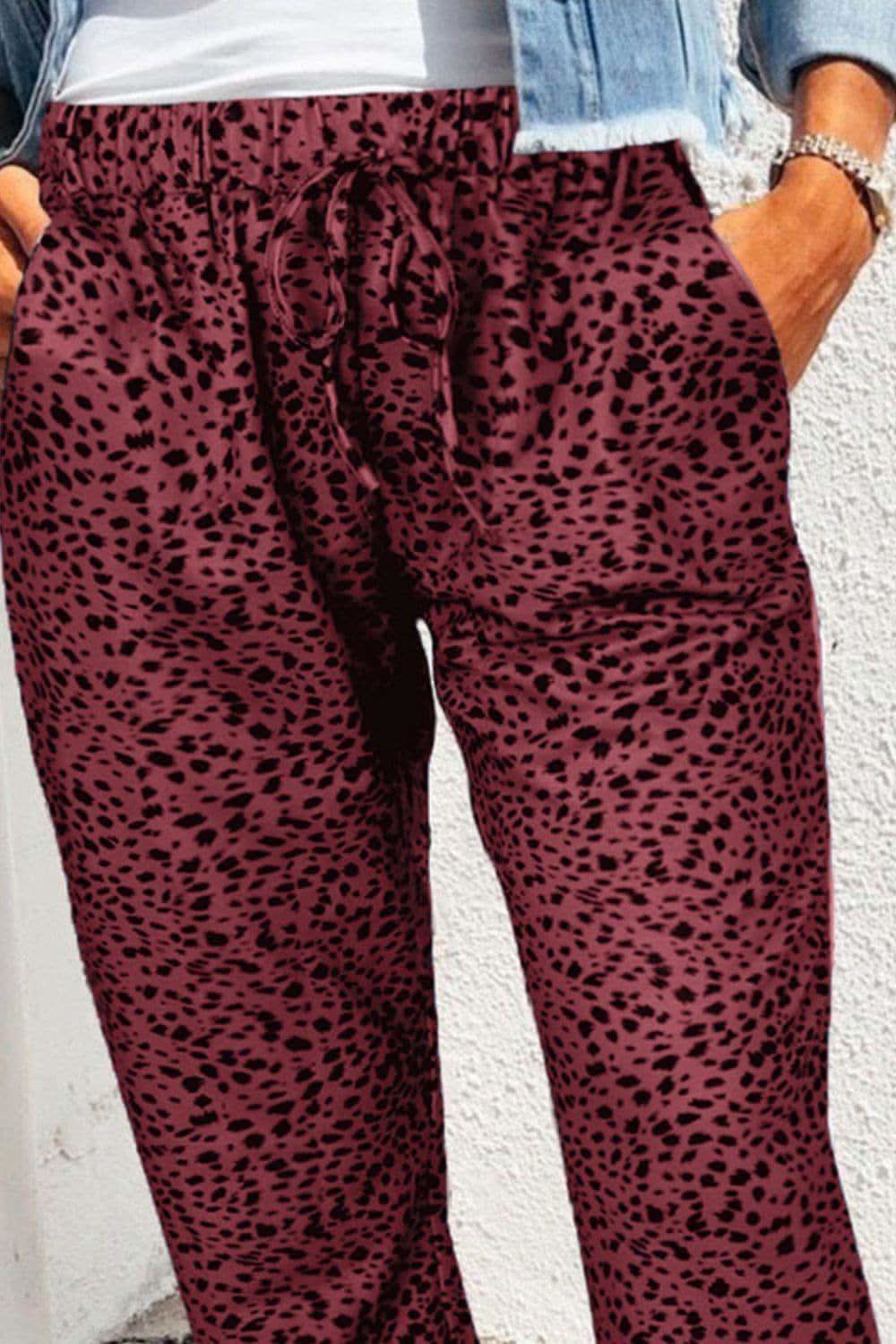 Double Take Leopard Print Joggers with Pockets, 5 Colors - SwagglyLife Home & Fashion