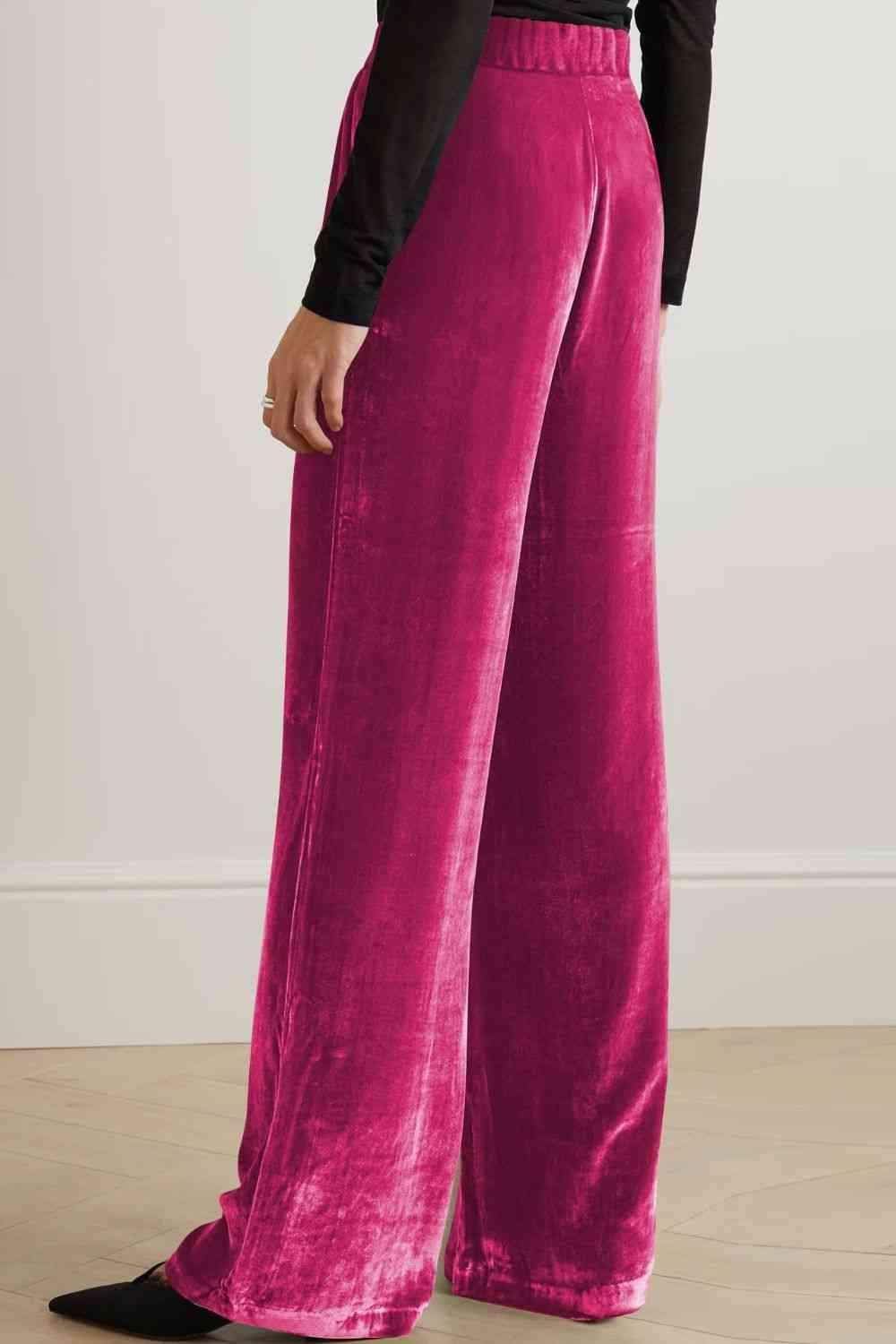 Double Take Loose Fit High Waist Long Pants with Pockets - SwagglyLife Home & Fashion