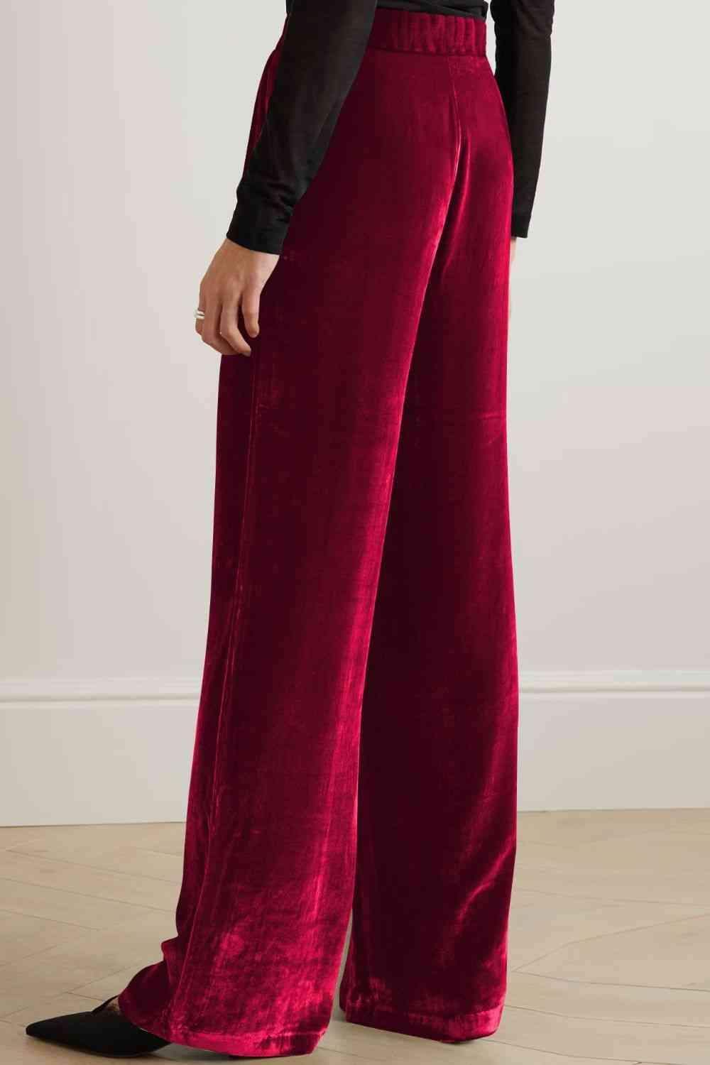 Double Take Loose Fit High Waist Long Pants with Pockets - SwagglyLife Home & Fashion