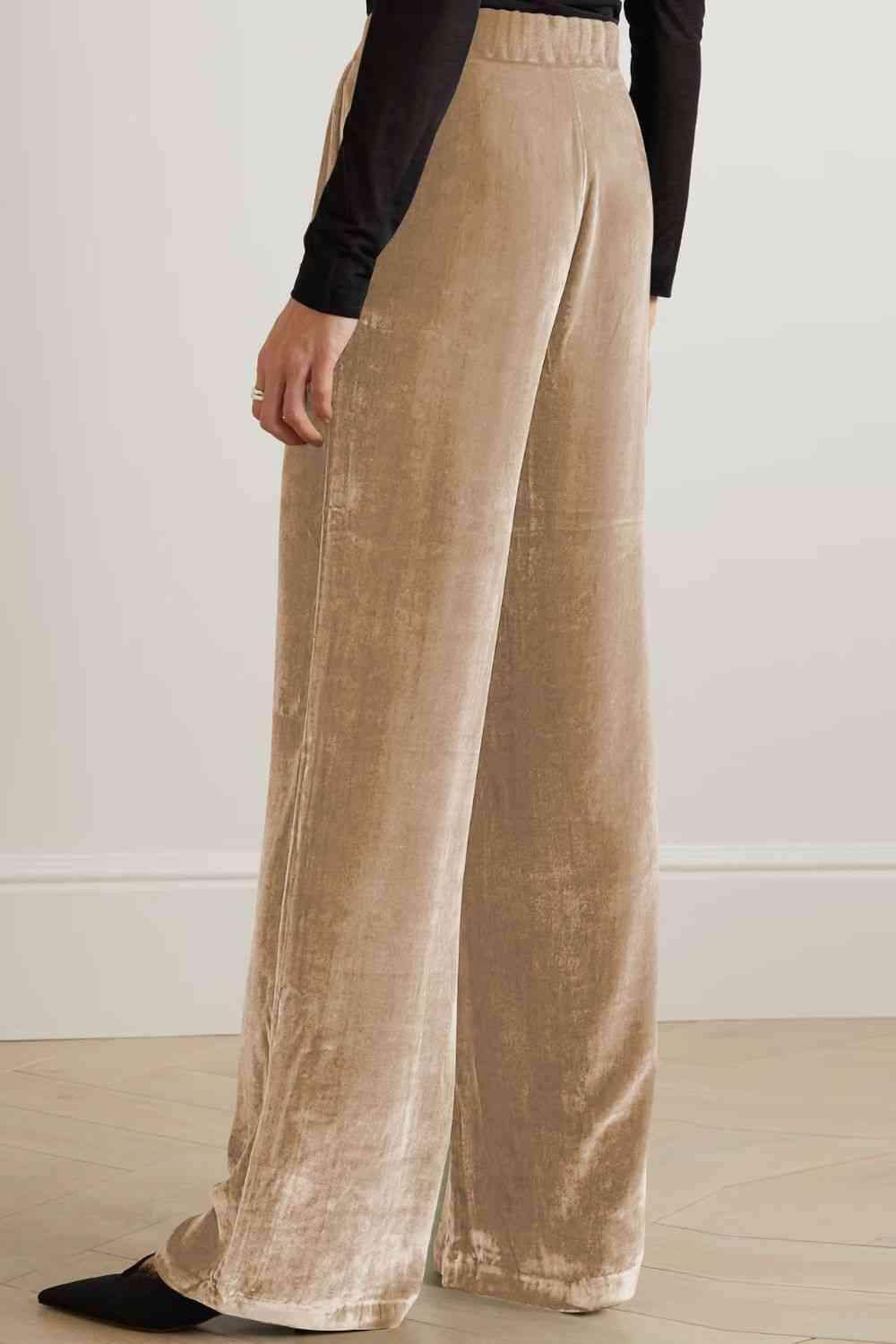 Double Take Loose Fit High Waist Long Pants with Pockets - SwagglyLife Home & Fashion