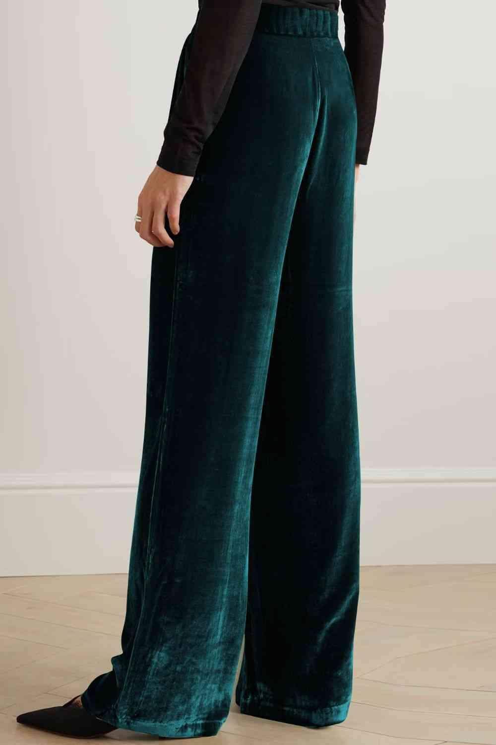 Double Take Loose Fit High Waist Long Pants with Pockets - SwagglyLife Home & Fashion