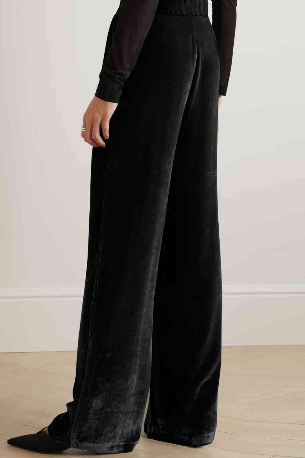 Double Take Loose Fit High Waist Long Pants with Pockets - SwagglyLife Home & Fashion