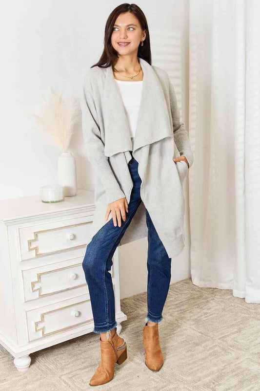 Double Take Open Front Duster Cardigan with Pockets in - Shirts & Tops photo