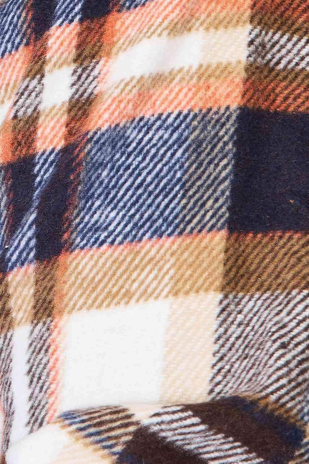 Double Take Plaid Button Front Shirt Jacket with Breast Pockets - SwagglyLife Home & Fashion
